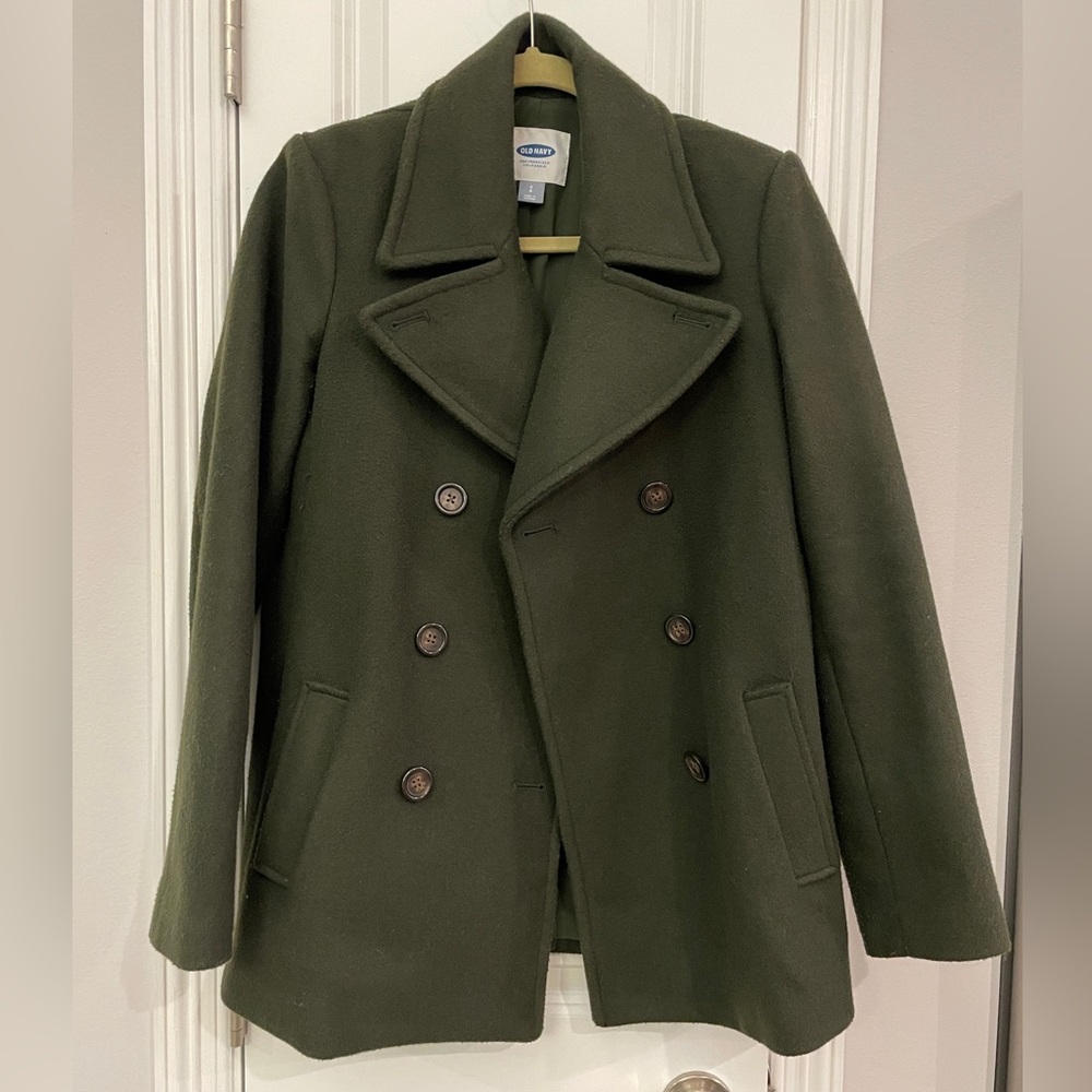 Old Navy Double Breast Peacoat Dark Green Small